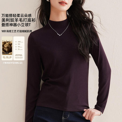 「自j」全新升级【铂金会员137/天猫179/差价42】(02904)洛诗琳气质慕斯羊毛打底衫2025秋冬新款显瘦半高领保暖上衣 商品图2