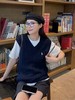 D121170绞花V领情侣针织复古毛衣马甲背心 商品缩略图13