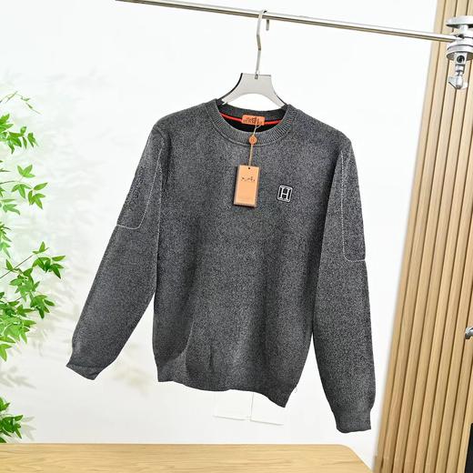 D121130秋冬加绒加厚设计胸前刺绣Logo圆领毛衣男款 商品图7