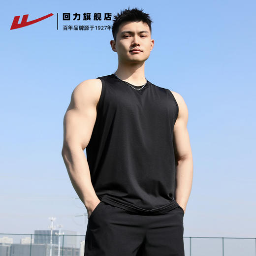回力冰丝背心男2025夏季新款健身速干上衣透气运动坎肩无袖男t恤 商品图3