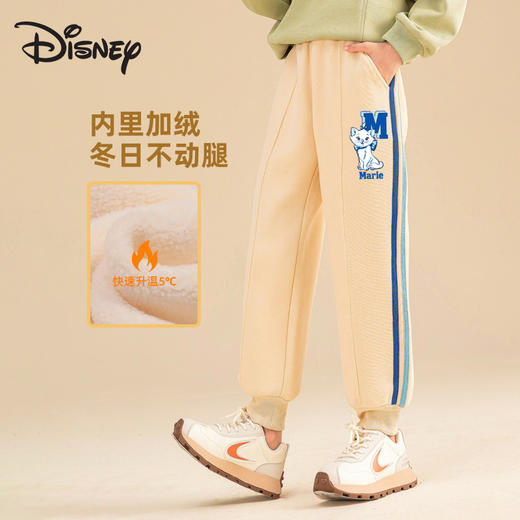 迪士尼冬装女童加绒裤子冬季洋气2023新款秋冬款儿童一体绒运动裤 商品图2
