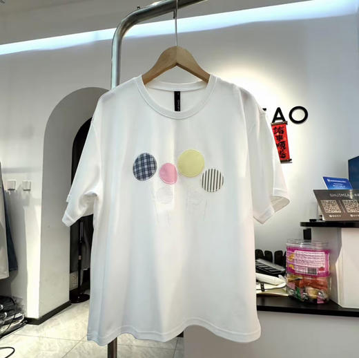 水淼2026春新款纯棉贴补气球印花短袖2543 商品图0