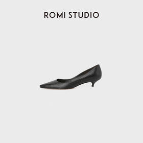 ROMI STUDIO“法式优雅”软糯羊皮方根气质尖头高跟鞋RWDSP31834【跟高4.5cm左右】