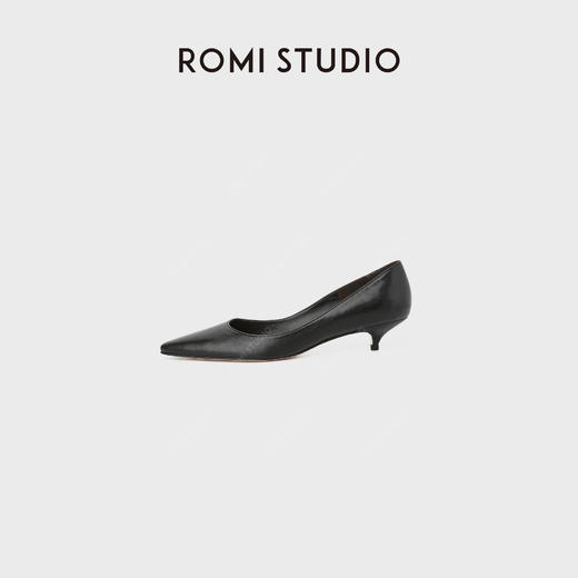 ROMI STUDIO“法式优雅”软糯羊皮方根气质尖头高跟鞋RWDSP31834【跟高4.5cm左右】 商品图0