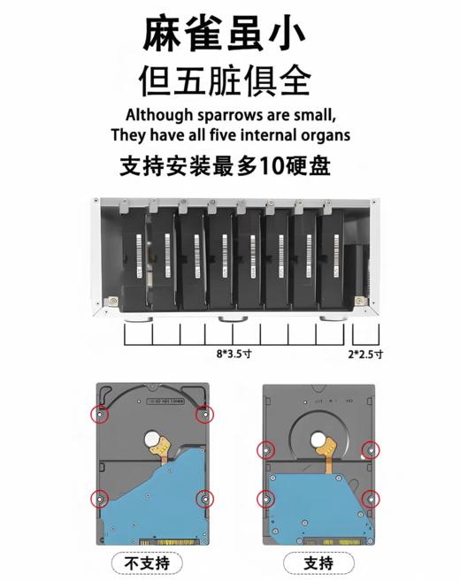 小NAS机箱N8P Air 迷你电脑mini小型家用 硬盘8盘位 商品图4