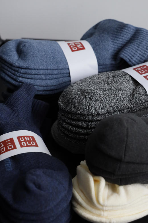 秋冬中帮毛圈袜 三双一卡 U.N.Q元单HEATTECH 40-45 PJ054 商品图2