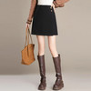 「自」全新升级【铂金会员146/天猫199/差价53】(10854)洛诗琳不规则毛呢半身裙2025秋冬高腰厚款短款休闲A字裙女 商品缩略图0
