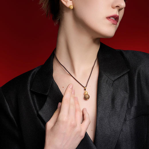 【钜惠价】【沉香黄金】【福满厚禄系列】钻石世家 足金吊坠 花丝葫芦足金沉香吊坠（配绳）  古法黄金黄金吊坠挂坠【黄金产品不支持无理由退换货】预计3-5天发货 商品图6