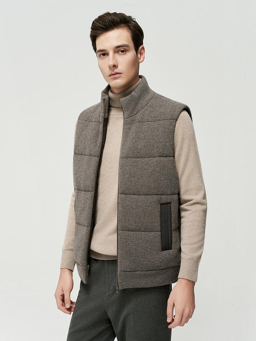 【无袖立领针织马甲】25年秋冬新品男士直筒保暖背心外套 商品图1