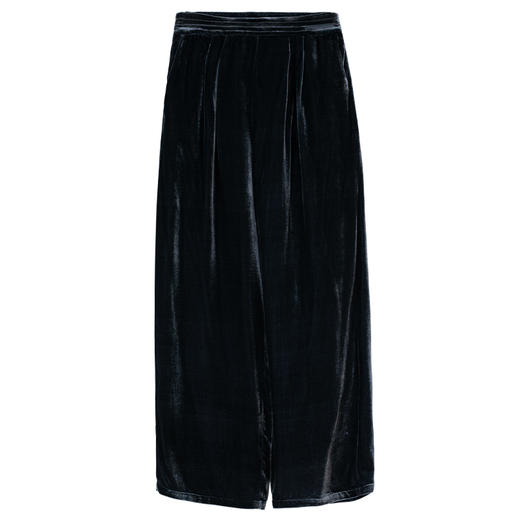 牧衣游原创 丝绒净色休闲长裤新款垂感显瘦蓝色宽松百搭裤子 今喜 商品图4