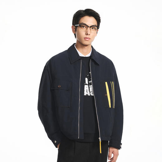 GXG男装【90白鸭绒】冬季时尚撞色男式翻领休闲短款羽绒服K&C 商品图4