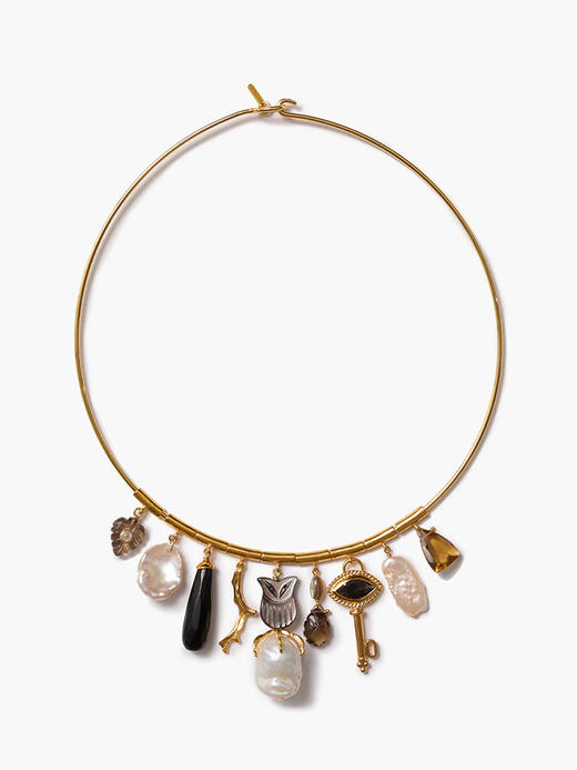 订购6周到｜Chan Luu-NOCTURNE-珍珠母贝 紫苏辉石 烟晶 威士忌石英 淡水珍珠 项圈［美国设计师］ 商品图0