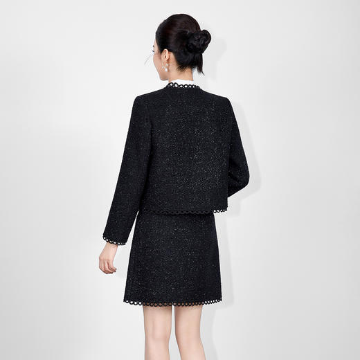 「高货wl」全新升级【铂金会员441/天猫599/差价158】(99331)洛诗琳2025秋冬亮丝编织粗花呢外套小香风半身裙两件套女 商品图1