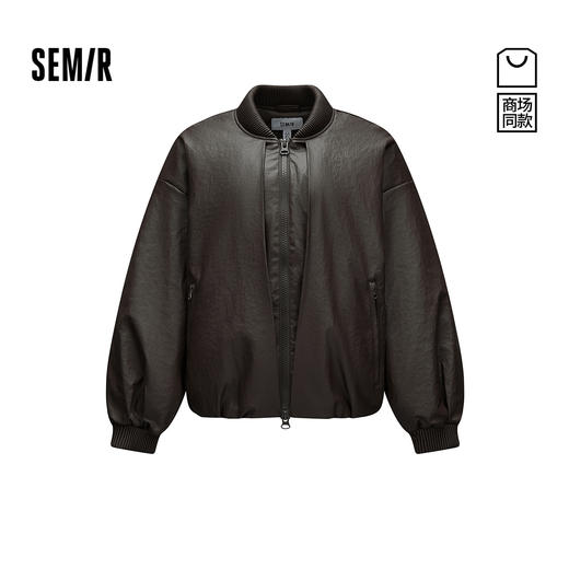 商场同款|森马羽绒服女春oversize轻薄90绒子2026新款高街仿皮衣 商品图0