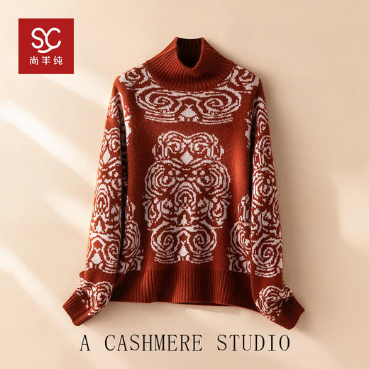 100%Baby小山羊绒~EP同款新年红半高领羊绒衫BABY250495 商品图0