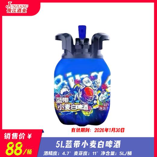 5L蓝带小麦白啤酒 酒精度：4.7°   麦芽度：12° 商品图0