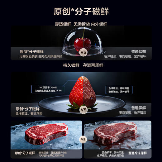 【新品上市】TCL 双磁鲜515升十字门深冷磁鲜双系统双净味零嵌冰箱新一级R515T11N-UQS 商品图3