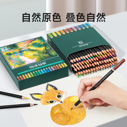 赠绘画4件套【自然原色 叠色自然 易收纳彩铅】Touchmark彩铅套装72色水溶性油性 彩色铅笔学生美术彩铅绘画专用 商品图1