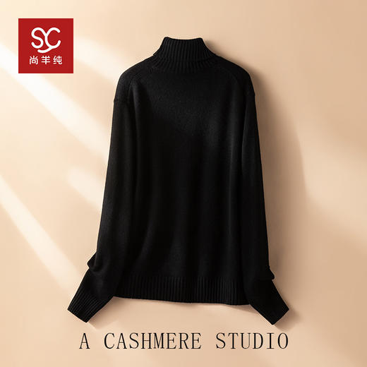 100%Baby小山羊绒~拉*伦嵌花高领马标山羊绒衫BABY250510 商品图2