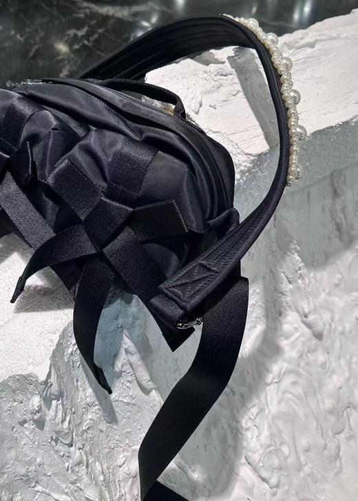 女款蝴蝶结珠花装饰单肩包he 商品图2