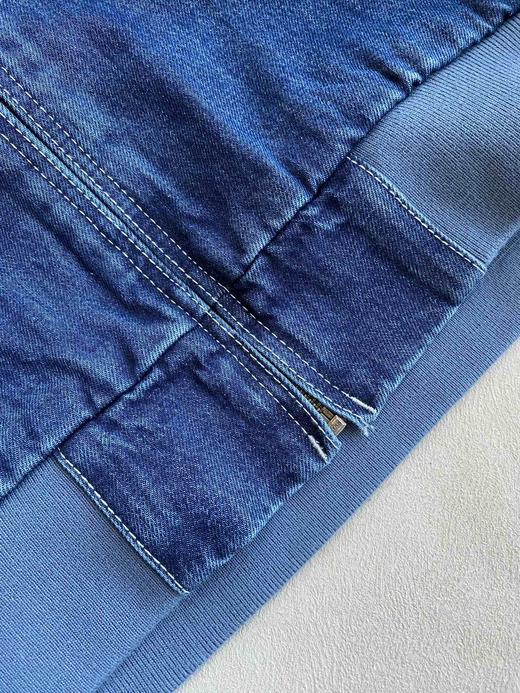 D121112美式复古风水洗牛仔连帽拉链美式连帽夹克外套 商品图13