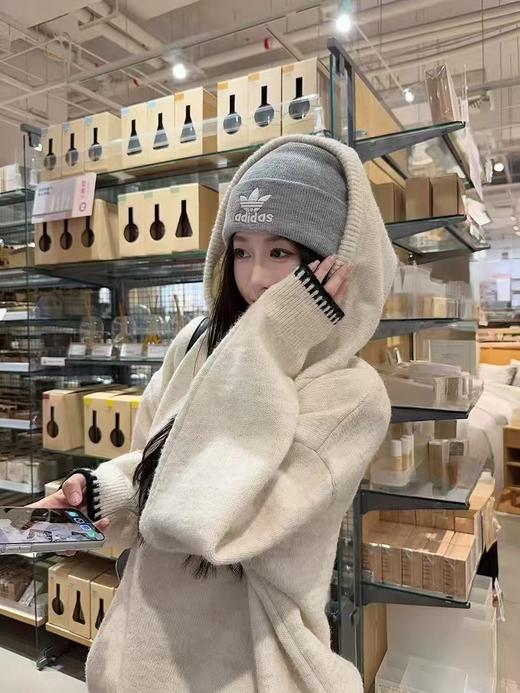 D121106秋冬oversize版型半拉链连帽针织卫衣女 商品图2