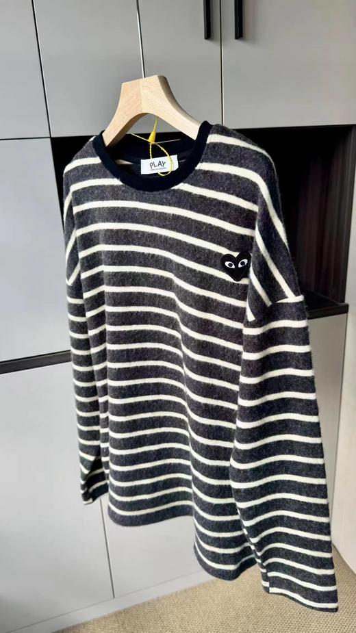 D121163超显瘦的撞色条纹兔绒加厚冬季长袖T恤 商品图9