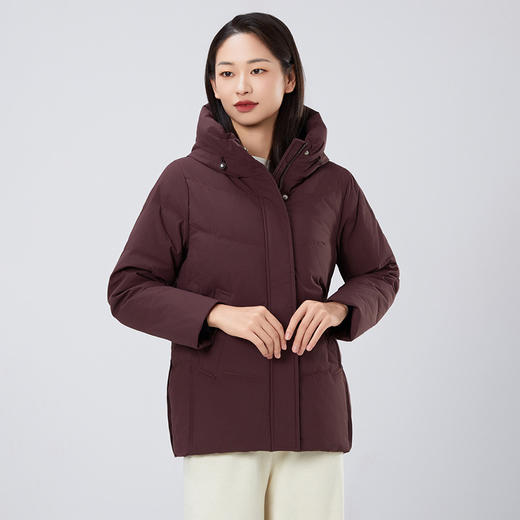 【高蓬松度】个调 2025冬新款中老年短款休闲大码加厚妈妈装羽绒服8667 黑色/豆沙色/酒红色/深紫色/渐变紫 升级90优质绒 商品图4