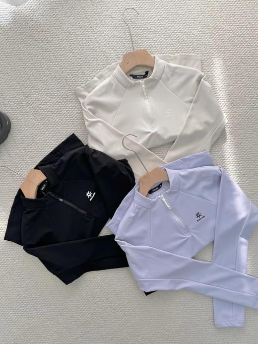 D121151轻量透气户外运动登山徒步半拉链女款长袖抓绒衣 商品图1