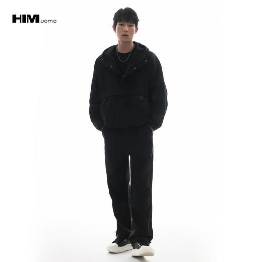 HIM漢崇【商场同款】褶皱纯棉宽松工装束脚裤男复古高街休闲伞兵裤 商品图1