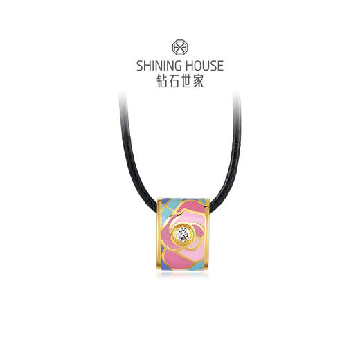 【玫瑰】【花样琅漫】钻石世家 花样琅漫·玫瑰系列 足金镶钻挂坠 足金镶钻戒指 足金耳饰  以德国黄金工艺与手工拍平珐琅结合【不含链子】【黄金产品不支持无理由退换货】预计3天发货 商品图1