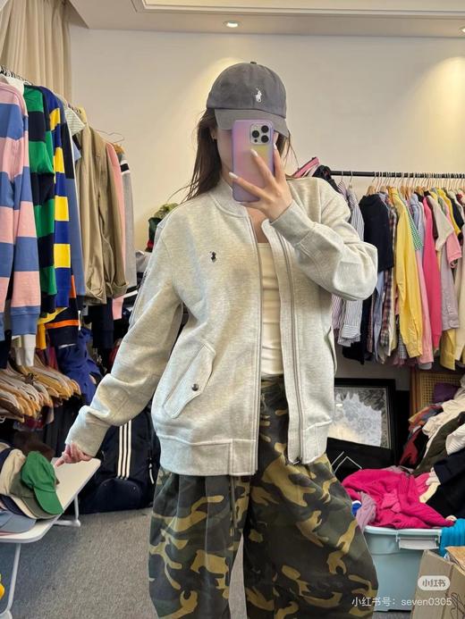 D121167小马刺绣Logo纯色棒球领长袖情侣秋冬拉链夹克外套 商品图12