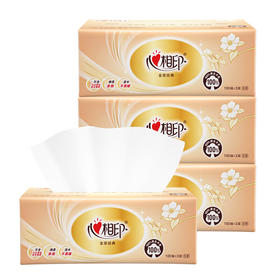 4DT55100(包装)心相印金装经典系列4包100抽3层塑装纸面巾