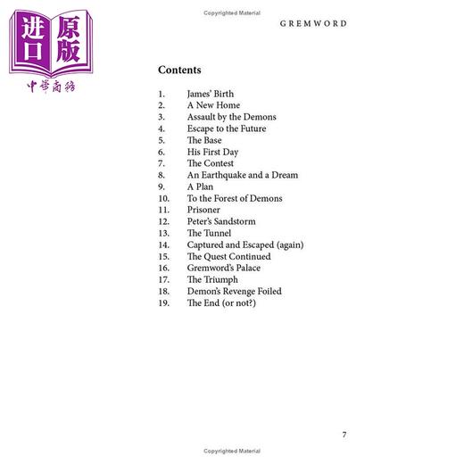【中商原版】挫败格雷姆沃德 Gremword 英文原版 青少年读物 英语文学阅读章节小说 奇幻魔幻小说故事 进口图书 13岁以上 商品图1