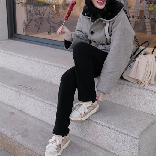 丝炉 蚕丝绒0束缚 软糯高弹松紧腰 小直筒显瘦棉裤 山林曦照 商品图2