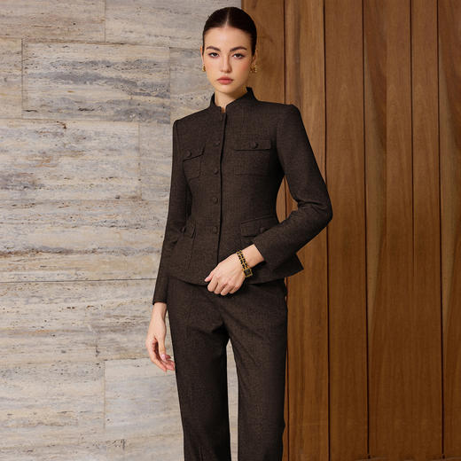 IWY/棕色西装外套阔腿裤两件套女总裁职业装气质高端时尚套装CP2583 商品图1