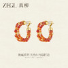 ZEGL设计师晚霞系列红玛瑙圈圈耳环新款女气质耳钉复古秋冬耳饰 商品缩略图0