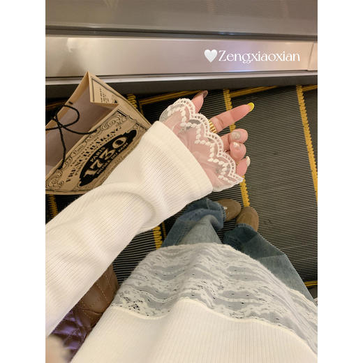 <曾小咸推荐>现货秒杀 ！微信超特价！蕾丝拼接打底衫 日常169.99 立减80 秒杀89.99！！复古牛仔裤秒杀99.99！！ 商品图3