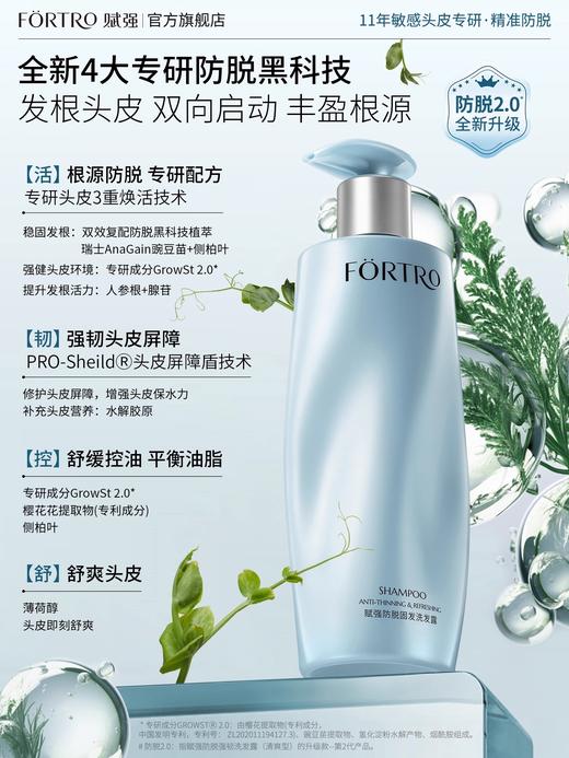 瑞士豌豆苗防脱洗发水强韧发根控油蓬松女男Fortro赋强育发洗发露 商品图7