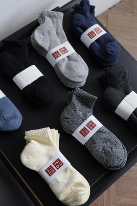 秋冬中帮毛圈袜 三双一卡 U.N.Q元单HEATTECH 40-45 PJ054