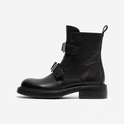 MIO米奥马丁靴皮带扣短靴2025冬季新款复古切尔西靴厚底皮靴女靴 商品图4