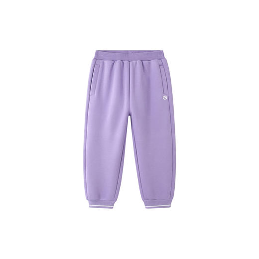 英氏儿童长裤女童针织长裤秋冬保暖加绒裤子中童纯色百搭外出 商品图4