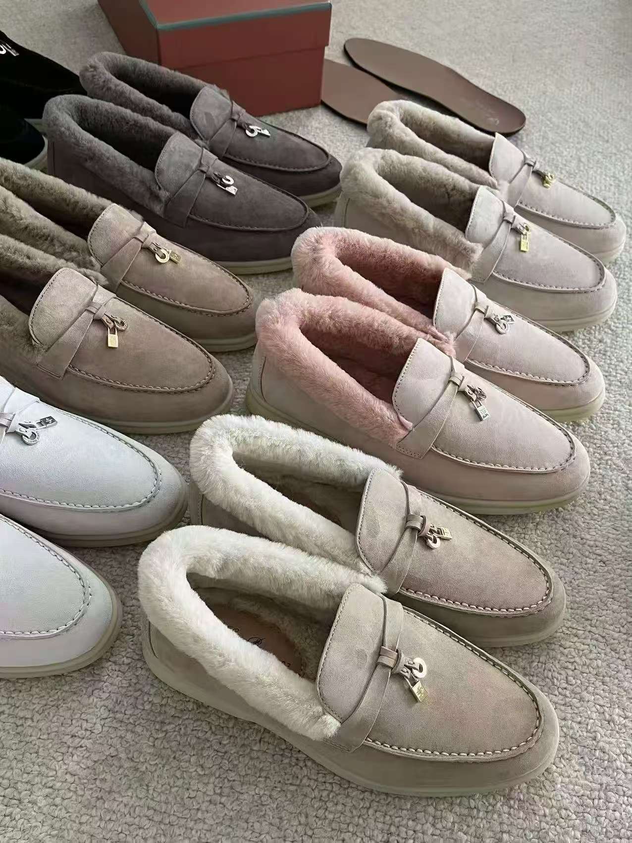 【奕虹心选】温暖松弛“皮草鞋”💕jin口羊反绒！！皮毛一体保暖乐福鞋