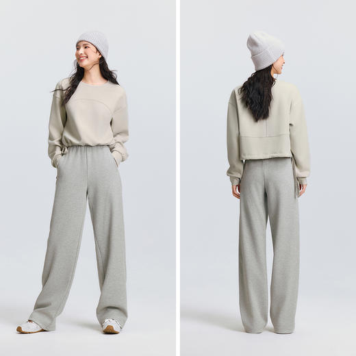 森马卫衣女春季短款圆领宽松字母抽绳休闲ins潮流简约小心机上衣 商品图4