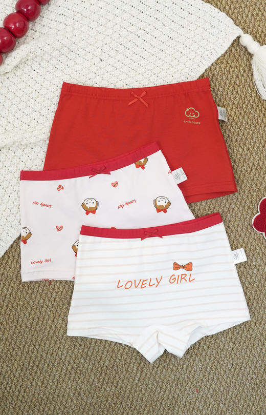 💥【品牌直发】新年出行必备❗️银泰专柜💕【新年红系列】笑乐屋 7A抗菌纯棉儿童内裤A类婴幼儿级别❗本命年红色系列团😎 ✅7A级红色本命年抗菌内裤  商品图2