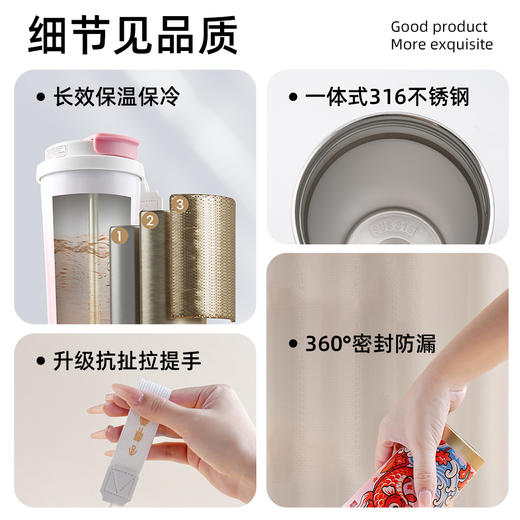原创【鱼跃龙门】保温杯S316食品级不锈钢学生饮水杯子 商品图1
