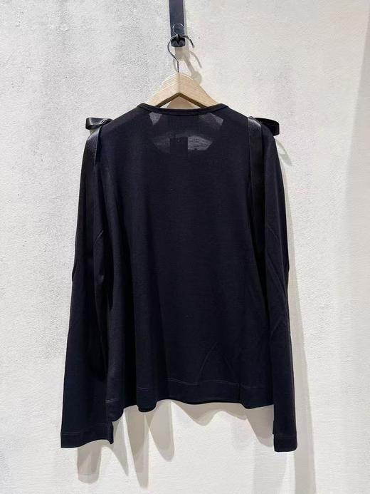 女款蝴蝶结飘带长袖T恤he 商品图1