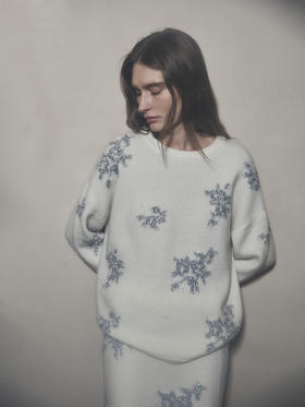 VC｜HD25002 Siv glitter sweater  [针织上衣 白 / 黑 ]【HOLIDAY】