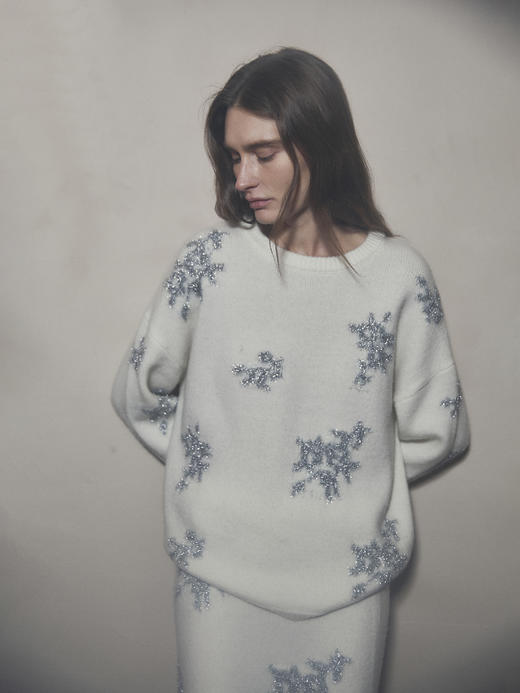 VC｜HD25002 Siv glitter sweater  [针织上衣 白 / 黑 ]【HOLIDAY】 商品图0