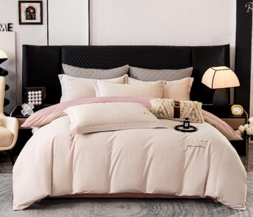 冬季加厚纯棉磨毛四件套全棉刺绣保暖纯色床单被套床上用品G117800039 商品图1